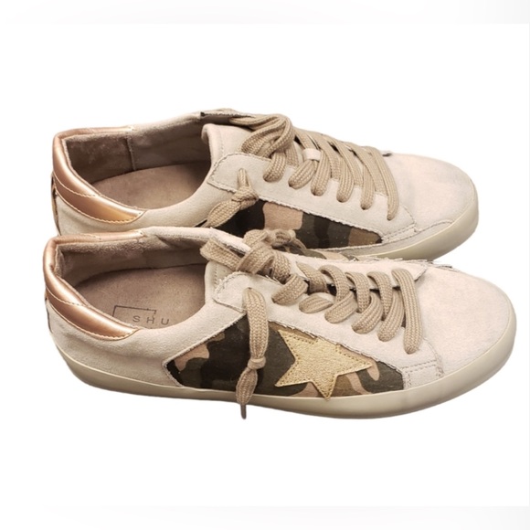 ShuShop Paula Camo Slip On Sneakers Distressed Star Excellent Condition - Picture 2 of 10